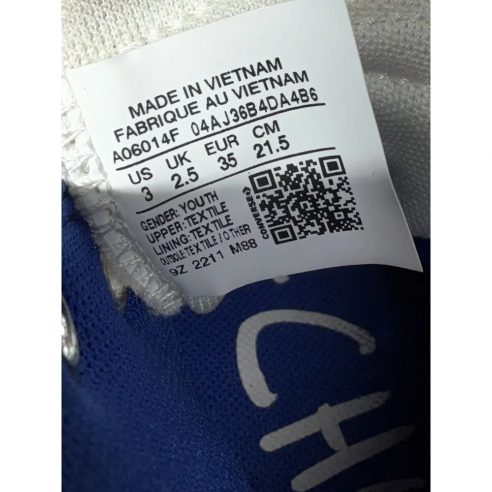 Converse UNT1TL3D Royal‎ Blue Boys Size 3 Casual Walking Shoes Skate Sneakers
